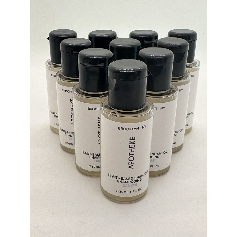 Apotheke Plant-based Shampoo 1 oz, Scent: Canvas - Set of 10 - Travel Size
